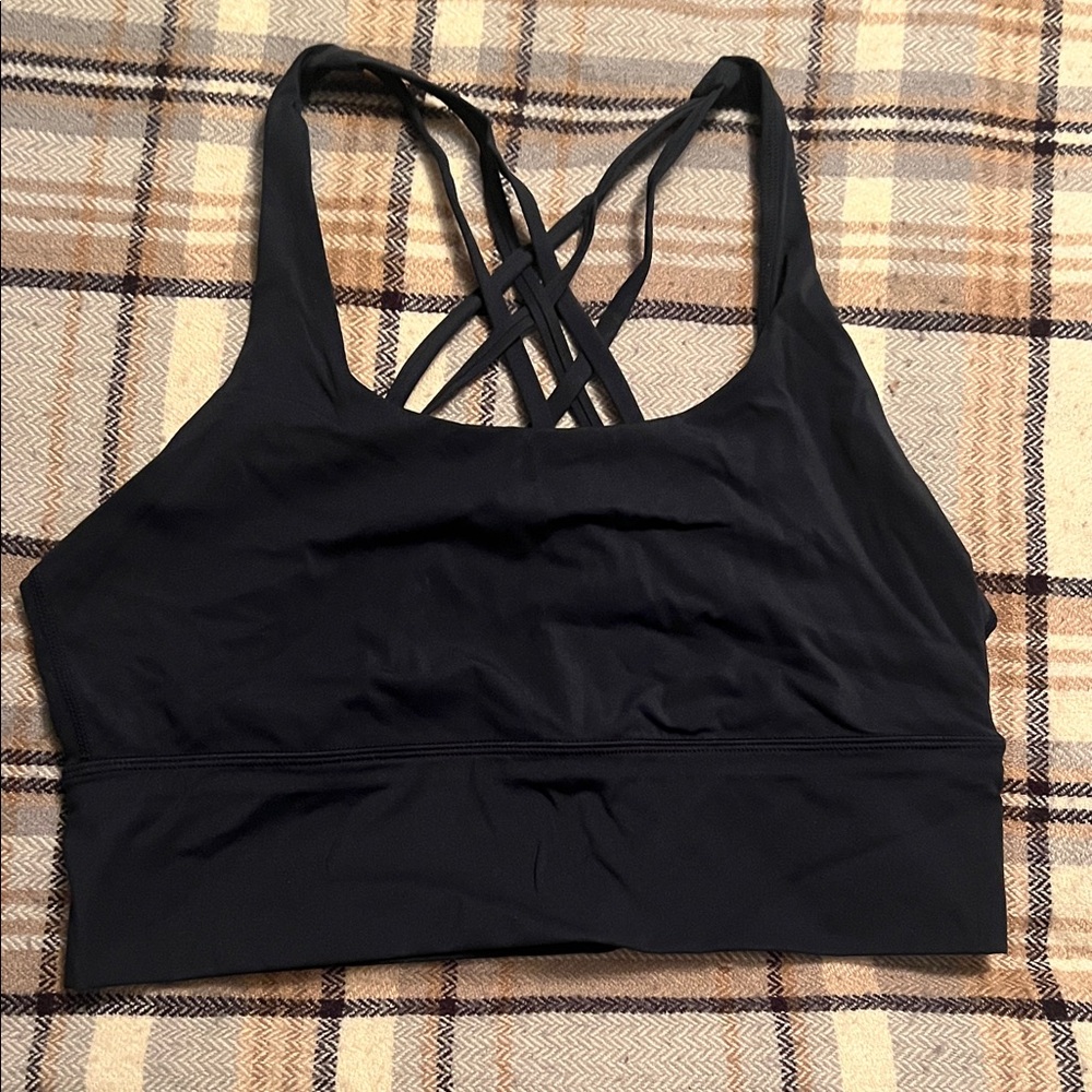 Women's Black Strappy Sports Bra